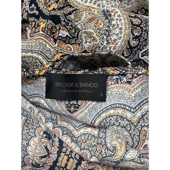 Bronx And Banco 'Paisley' Black Asymmetrical Gown Size S - Picture 4 of 5